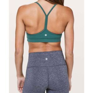 LULULEMON ATHLETICA Flow Y Bra 'Nulu In Green Jasper Size 4